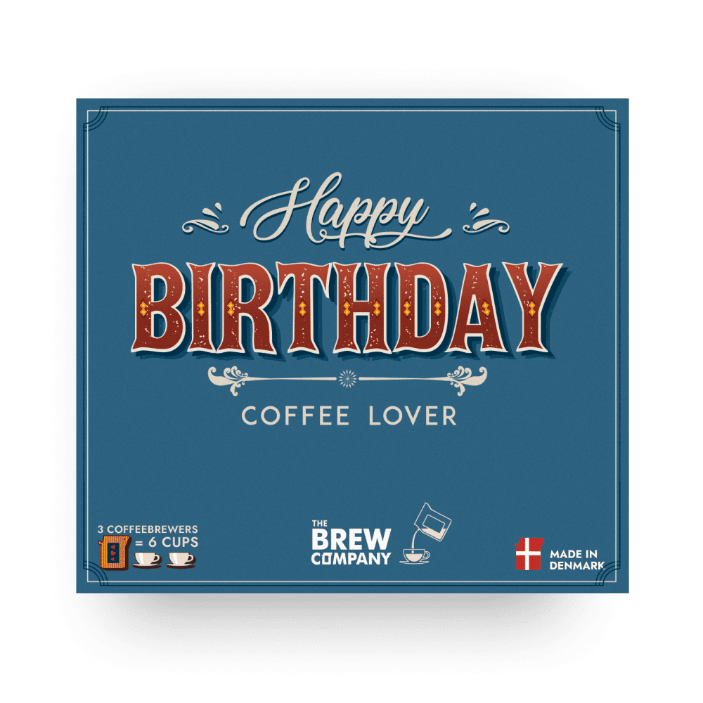 HAPPY BIRTHDAY 3 STK. KAFFEGAVEÆSKE