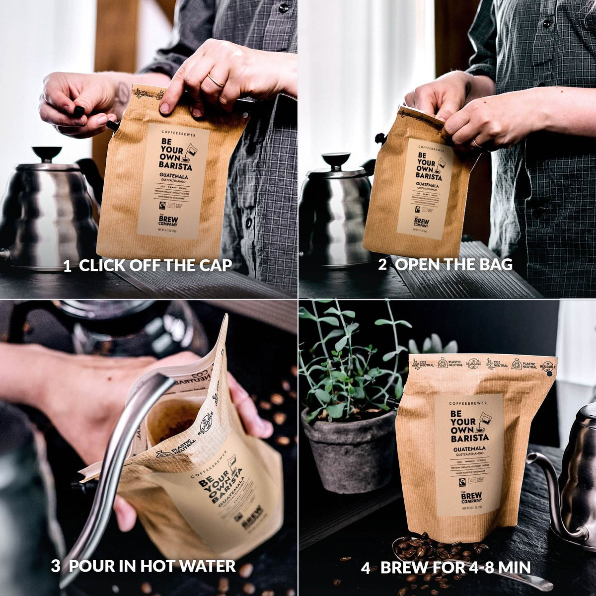 Bedste til at tage med overalt kaffe – Premium specialkaffe – Coffeebrewer- Bryg hvor som helst – The Brew Company