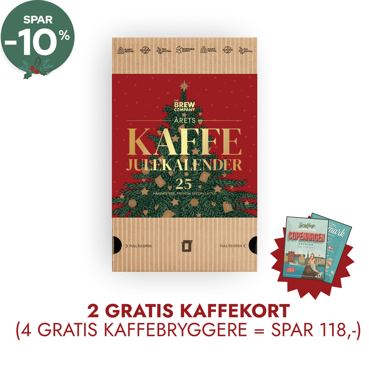 Festlig Rød Kaffejulekalender Early Bird Tilbud