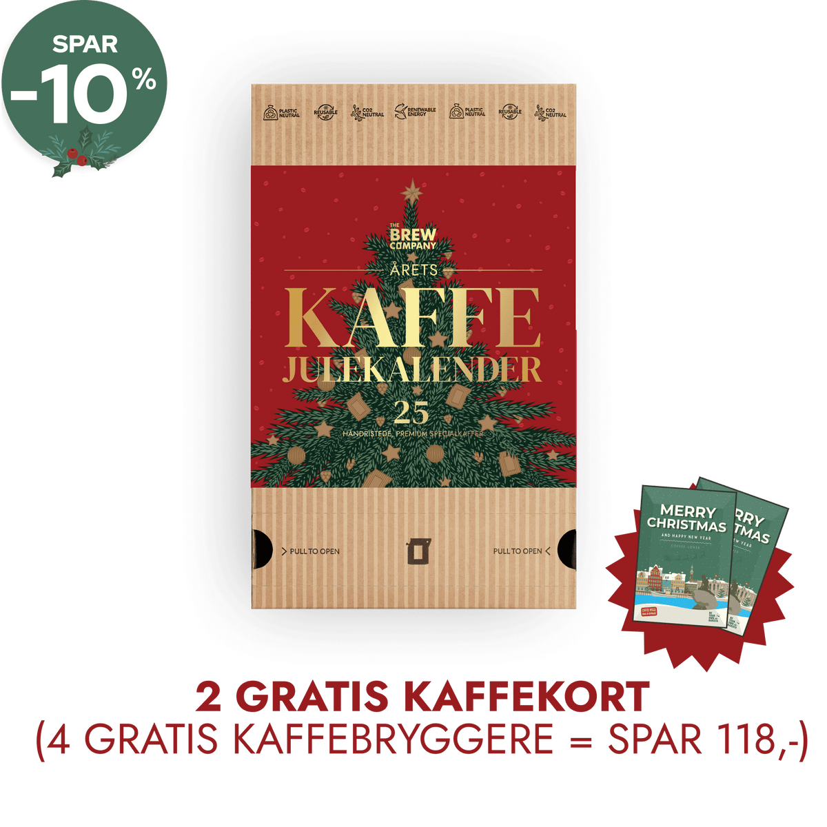 Festlig Rød Kaffejulekalender Early Bird Tilbud