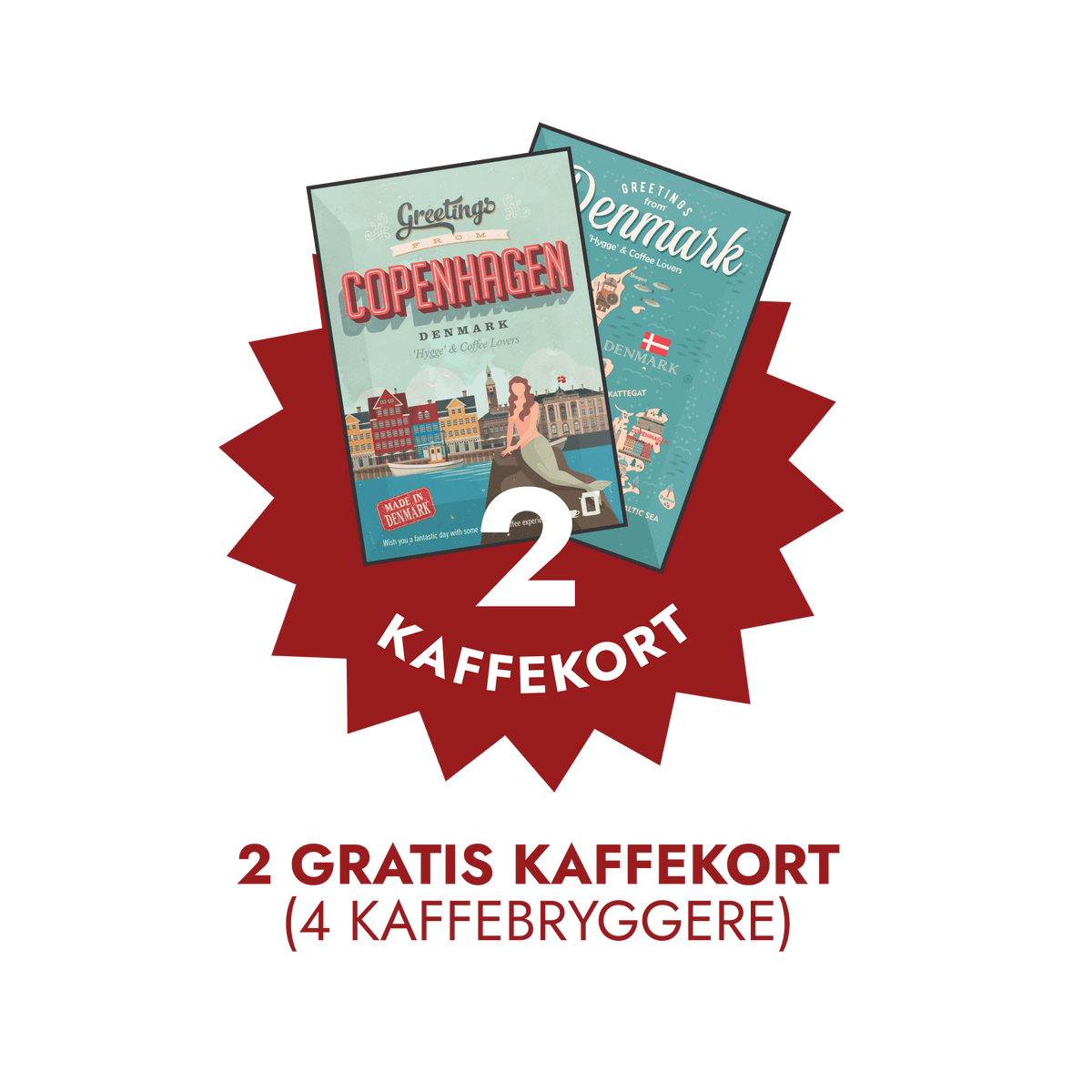 2 gratis kaffekort = 4 gratis kaffebryggere
