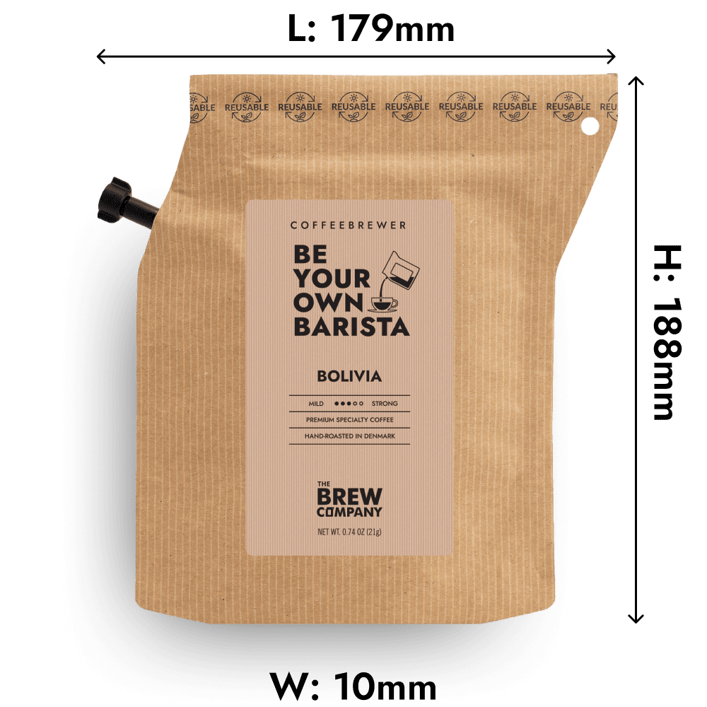 Bolivia Coffeebrewer med specialty kaffe fra Bolivia i praktisk kaffepose til nem brygning på farten, outdoor og kaffeoplevelser overalt