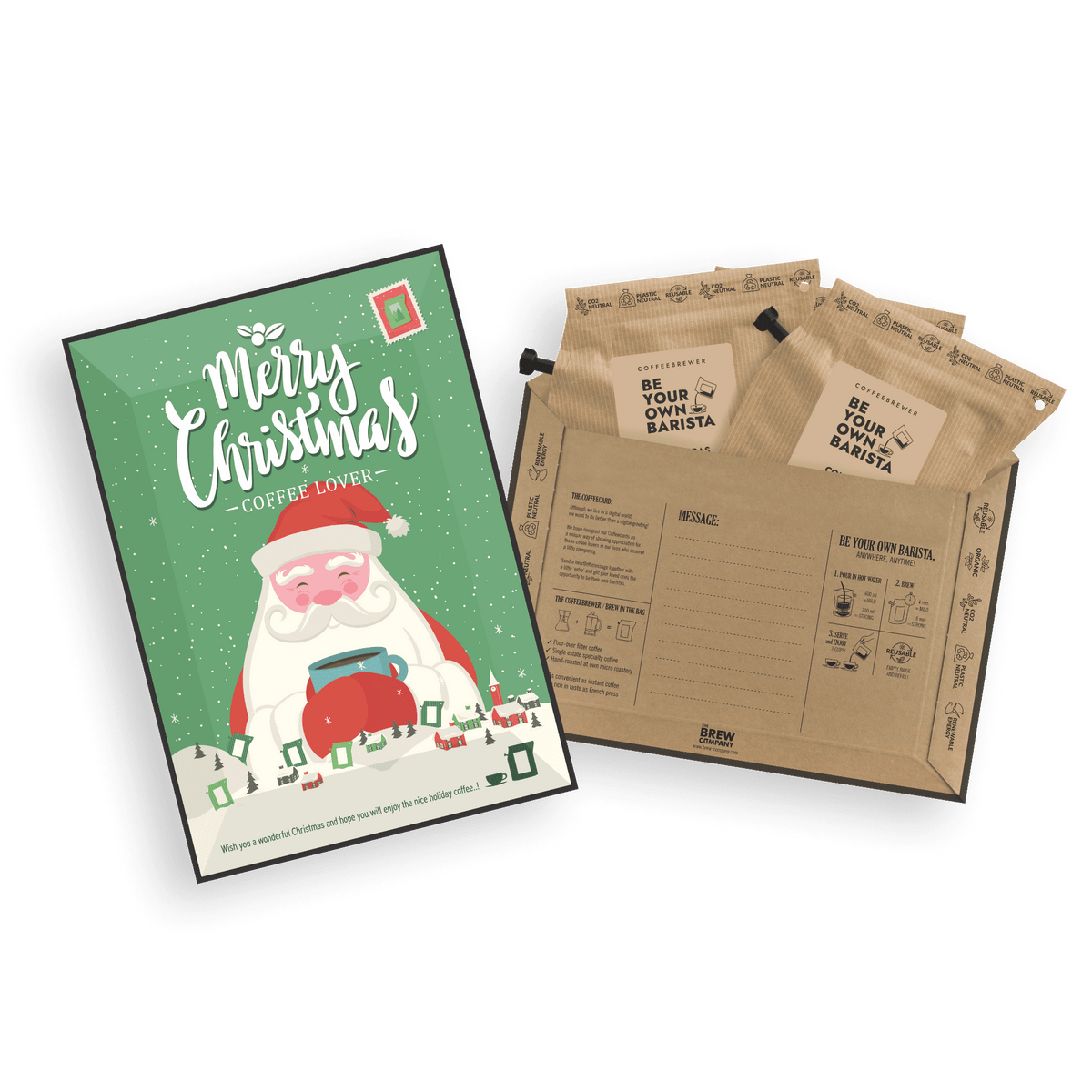 MERRY CHRISTMAS COFFEE OG TEA CARDS Coffee and tea cards The Brew Company