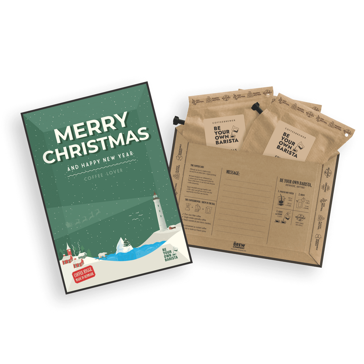 MERRY CHRISTMAS COFFEE OG TEA CARDS Coffee and tea cards The Brew Company