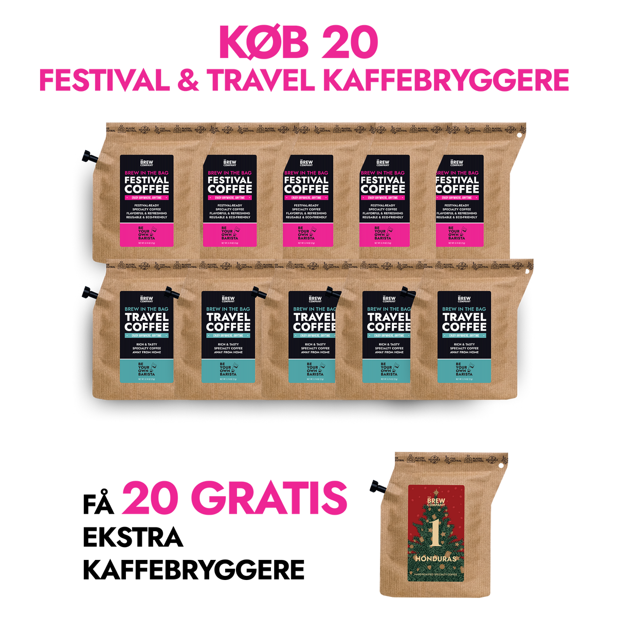 Sommerens Festivaltilbud (20 Festival- & Travel-kaffer + 20 GRATIS)