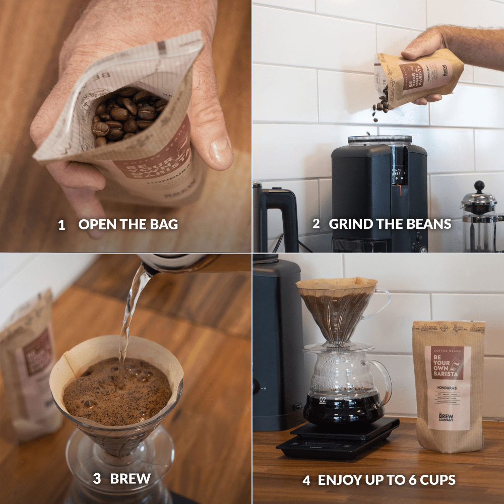 Trin-for-trin proces til at lave kaffe, fra åbning af en pose til brygning – The Brew Company